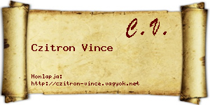 Czitron Vince névjegykártya